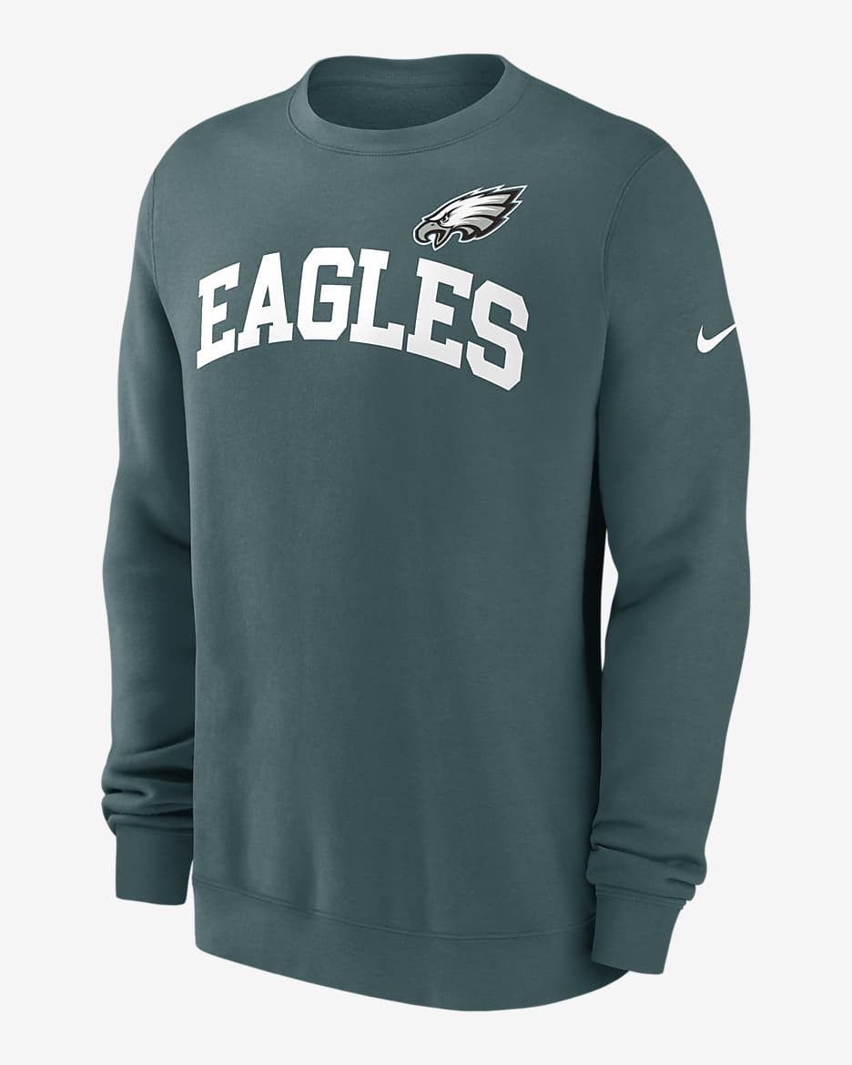 Sudadera sin cierre de cuello redondo de la NFL Nike para hombre Philadelphia Eagles Club. Nike